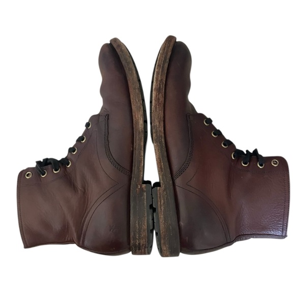 Frye Men's Bowery Lace-Up Side-Zip Boots - Size 9.5 - Brown Antiqued Leather - Picture 7 of 16